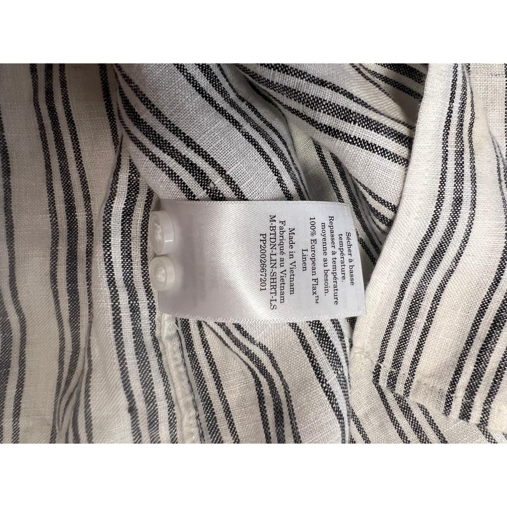 Everlane Linen Button Down Shirt Mens XS White Black Stripe Long Sleeve - Picture 9 of 13
